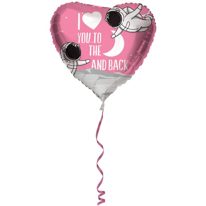 Folat - Vendita all'ingrosso A palloncino - Palloncino a forma di cuore rosa con scritta «I Love You To The Moon & Back»1