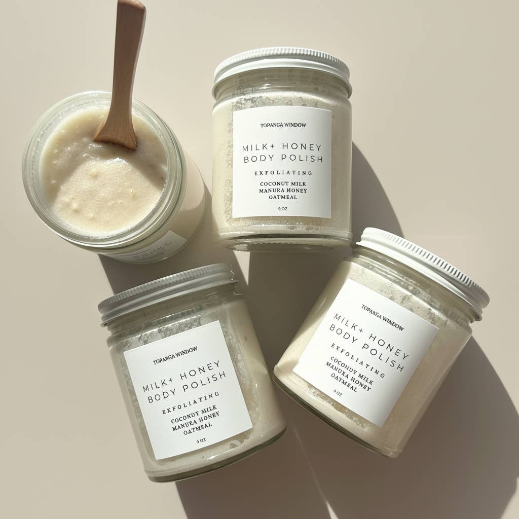 Topanga Window - Wholesale Body Scrub/Exfoliant - MILK AND HONEY  ORGANIC BODY POLISH / SUGAR SCRUB1