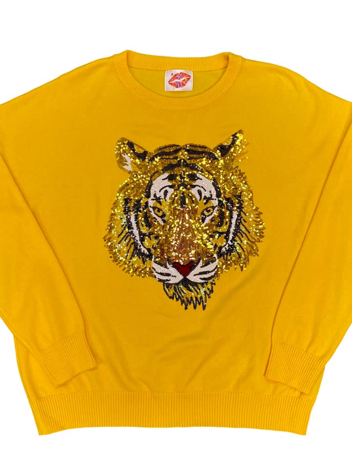 Grote gouden Mega Tiger trui voor wholesale door Sparkle City