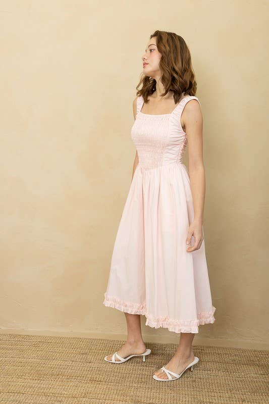 Heyson - Vente Robe – femme - Robe midi Heyson à smocks et volants10