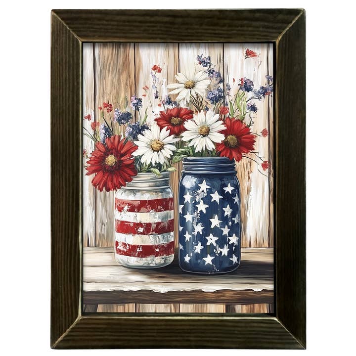 HMK854L Patriotic Mason Jars for wholesale by JanMichaels Art & Home