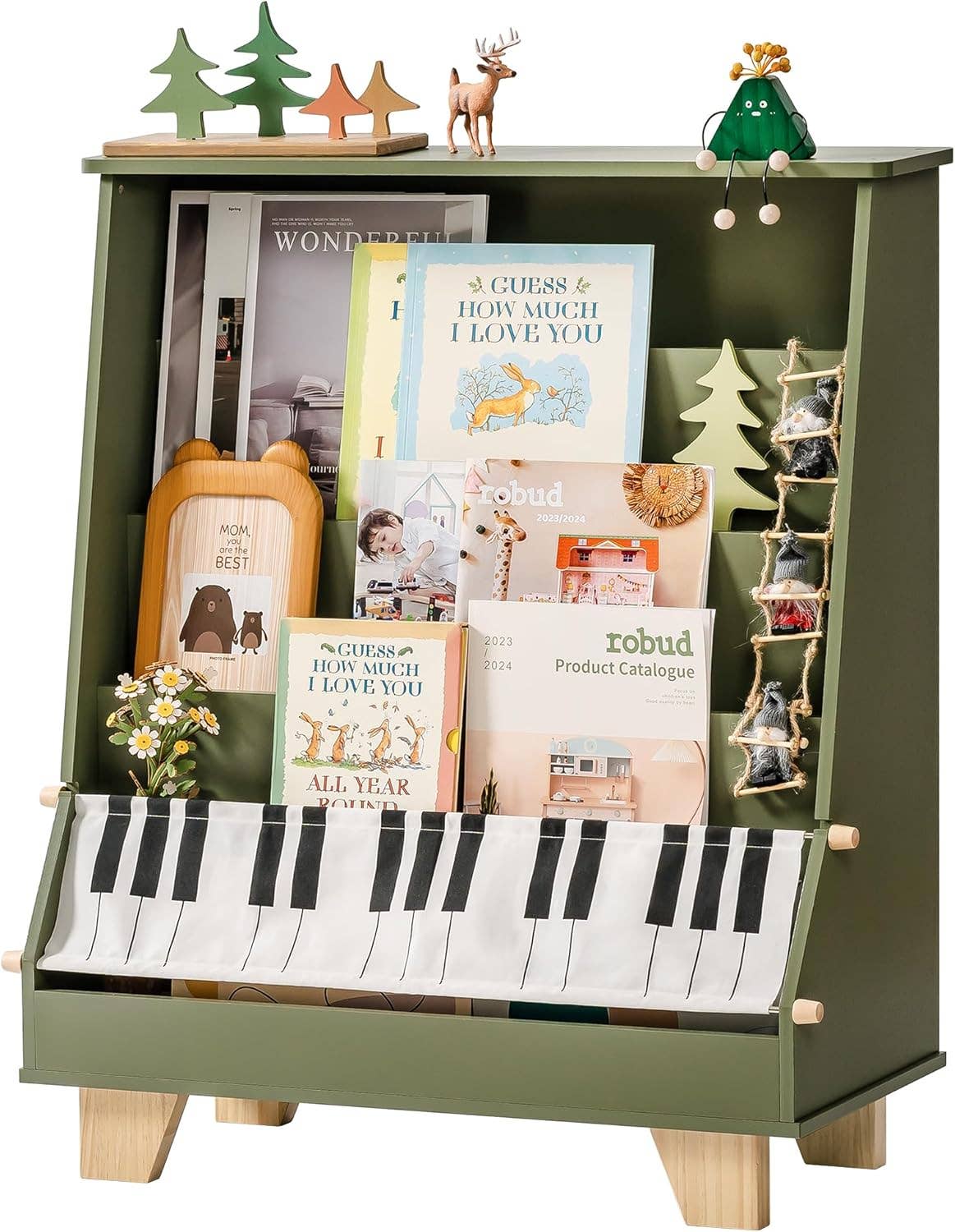 Robud & Mewoofun Official Store - Wholesale Bookcase - ROBOTIME 4-Tier Kid Toddler Bookshelf Front and Back Storage11