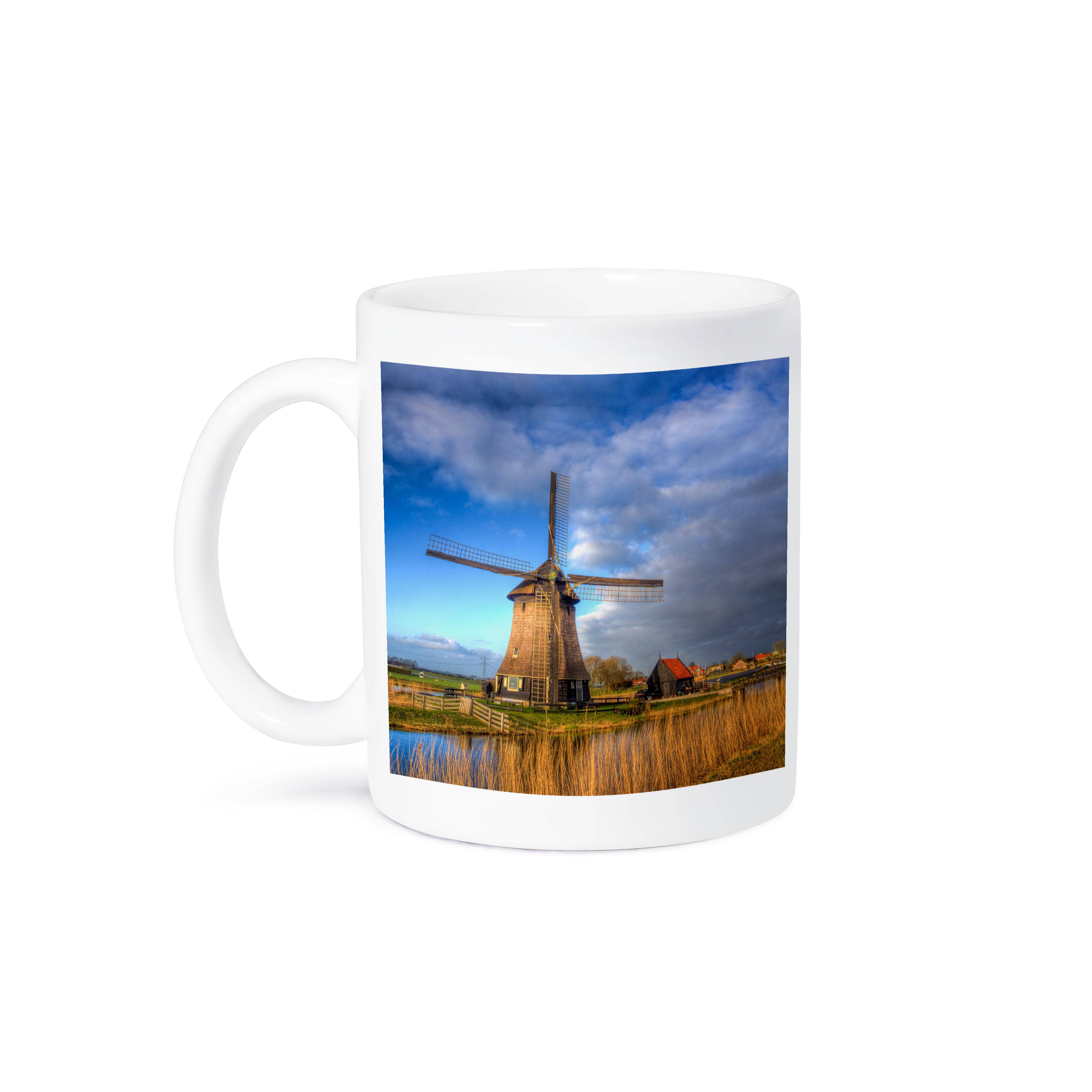 3dRose - Wholesale Coffee Mug - 3dRose, Netherlands, Nord Holland, Landscape of a windmill along a canal, Mug8