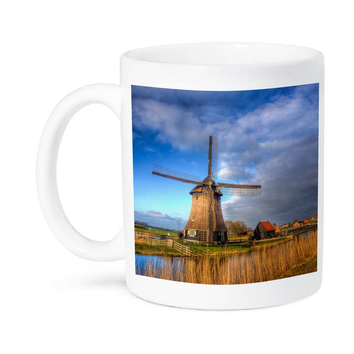 3dRose - Wholesale Coffee Mug - 3dRose, Netherlands, Nord Holland, Landscape of a windmill along a canal, Mug8