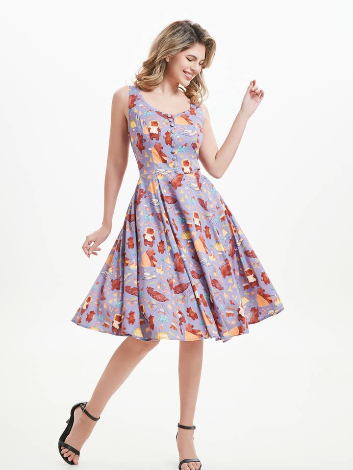 257111 | Heidi | Soysilk Fit & Flare Dress With Pockets for wholesale by Miss Lulo