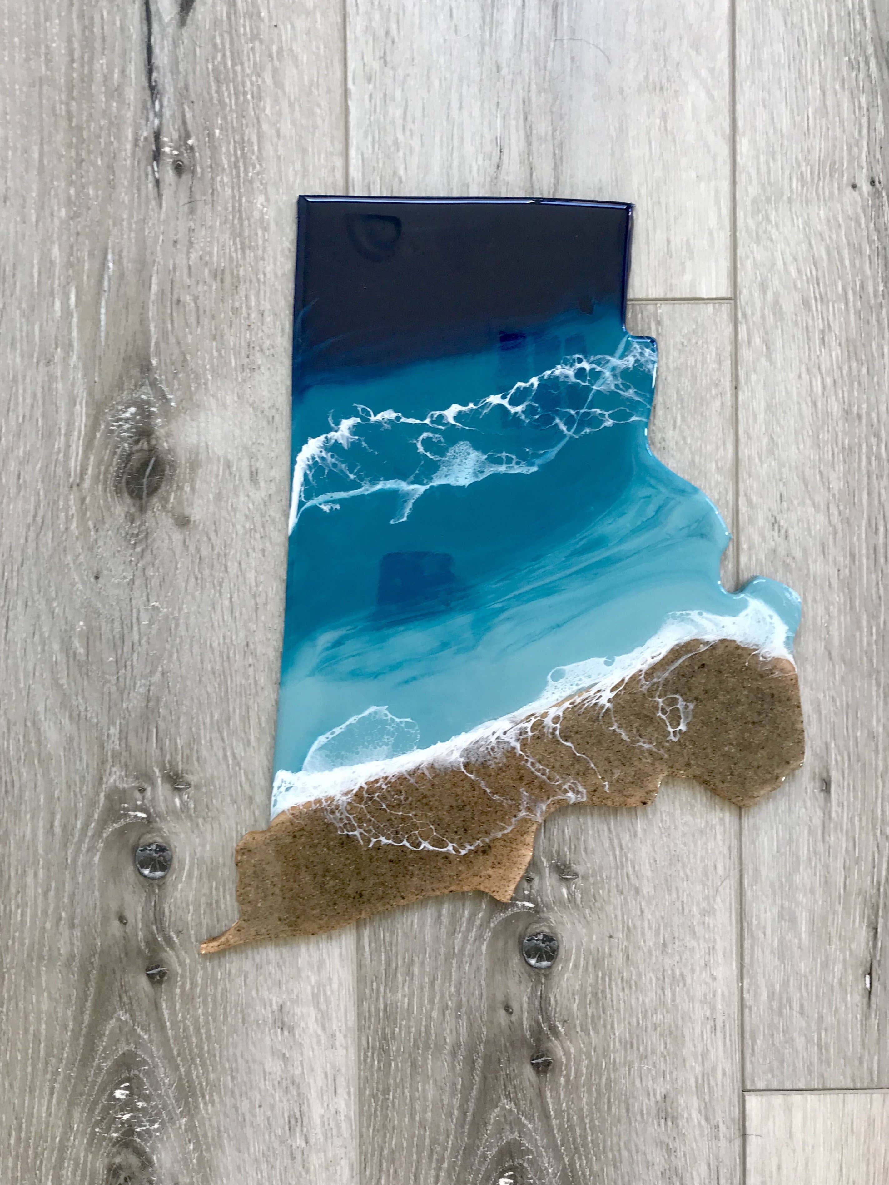 WLB Designs - Venta al por mayor Papel pintado 3D - Arte de pared de Beach State, arte de resina Ocean Wave1