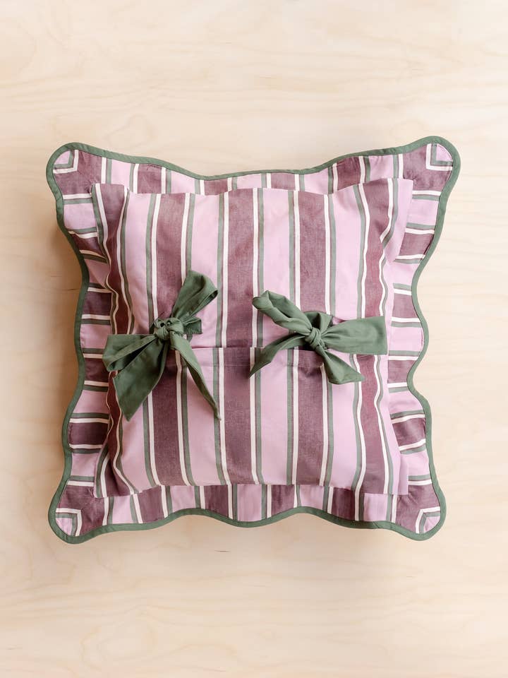 Cotton Cushion Cover in Pink Stripe for wholesale by TBCo