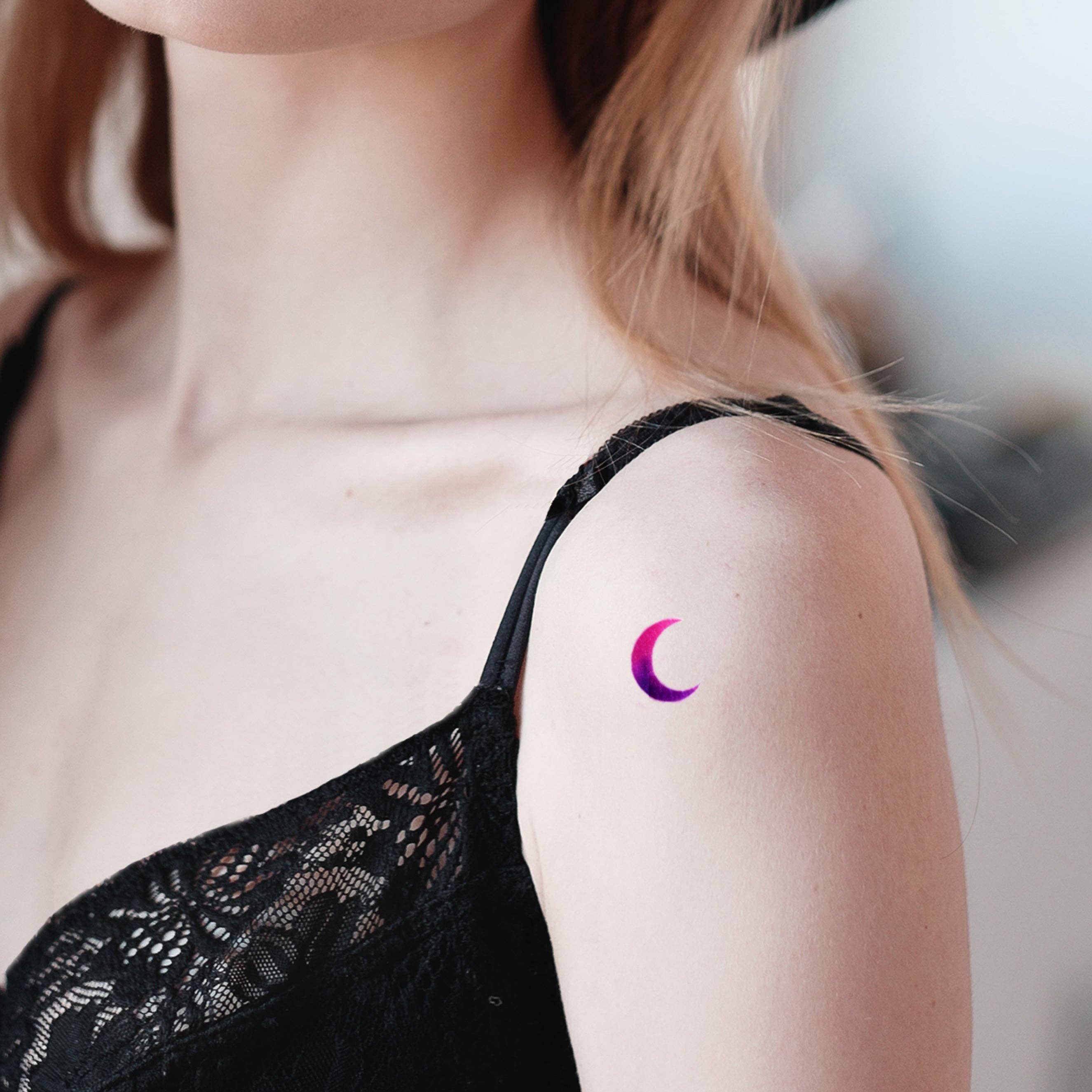 encredelicate - Wholesale Temporary Tattoo - Watercolor moon temporary tattoo1