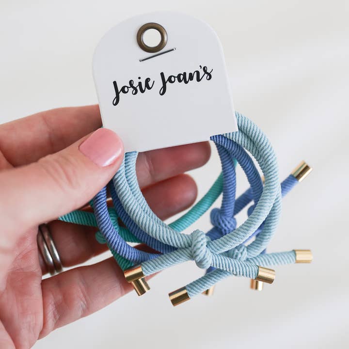 Britt Blue Hair Tie Essentials for wholesale by Josie Joan's