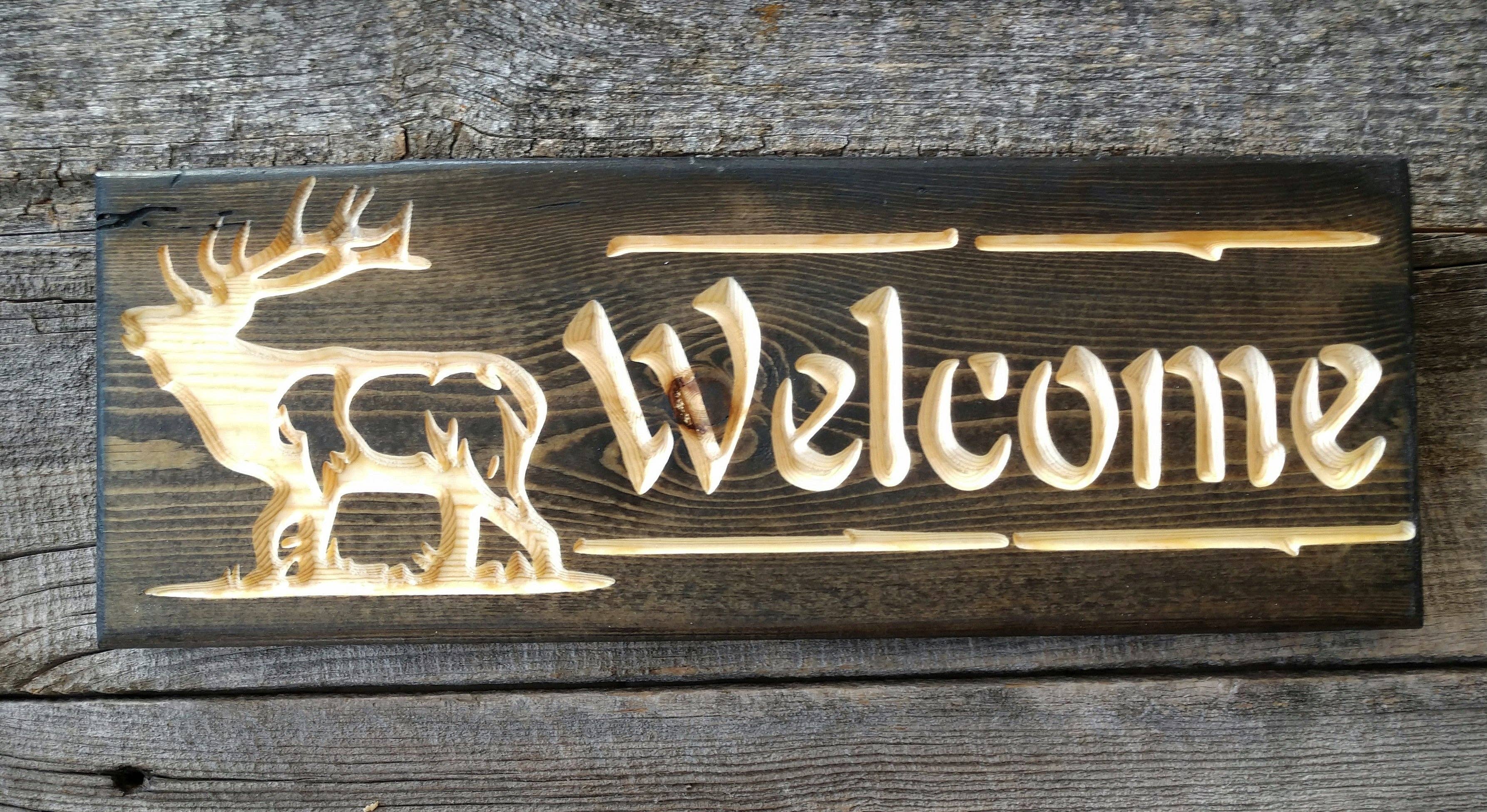 Knotty Pine Woodworks - Wholesale Sign - Welcome-Elk2