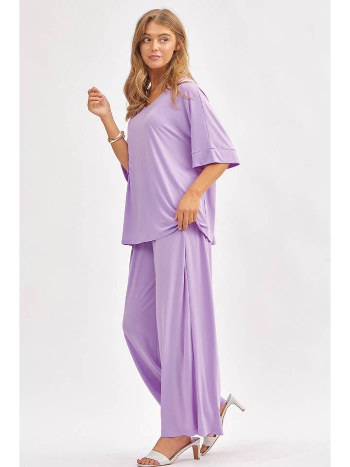 Dear Scarlett - Wholesale Top & Pant Set (NOT Loungewear) - Women's - Stylish Flowy Top + Wide Leg Set TRVSET-CABANA19