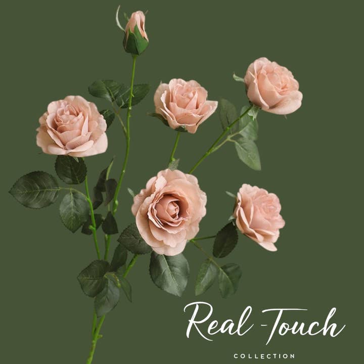 Angel Isabella - Wholesale Artificial Flowers - 29"-Real Touch Artificial Rose Stem-6 blooms