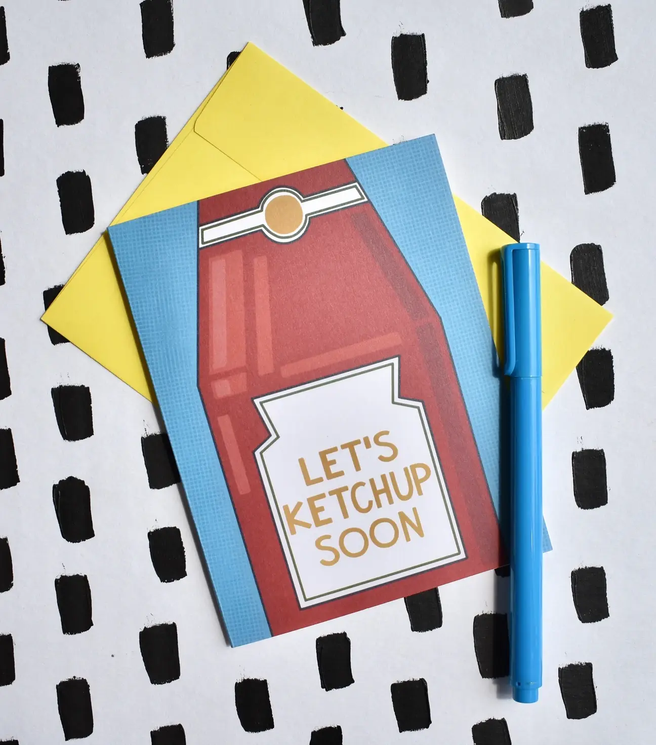 Whereabouts Shop – Großhandel Grußkarten für den Alltag – Lass uns bald Ketchup (Catch Up) Karte3