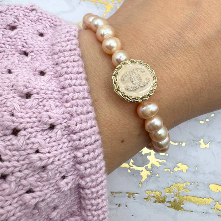 Pink Freshwater Pearls Stretch Bracelet for wholesale by Golden Girl Jewelry