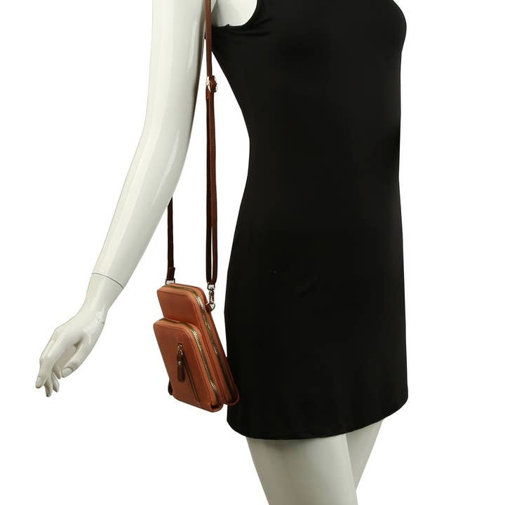 Handbag Factory Corp - Wholesale Crossbody Bag - Women's - Multi Pocket Cellphone Crossbody Bag