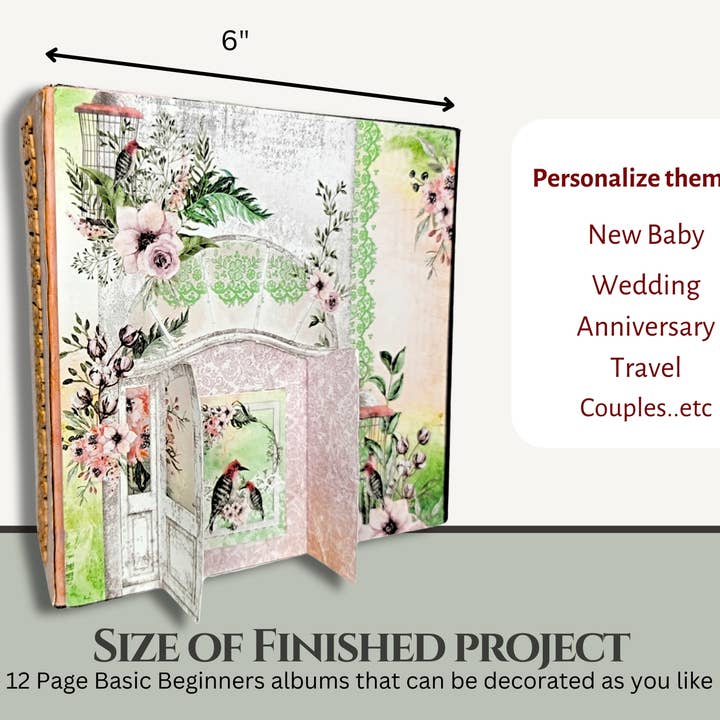 CrafTreat – Großhandel Scrapbook – CrafTreat Basic Sammelalbum zum Selbermachen, 6 x 6, 2 Stück, Schwarz und Kraftpapier3