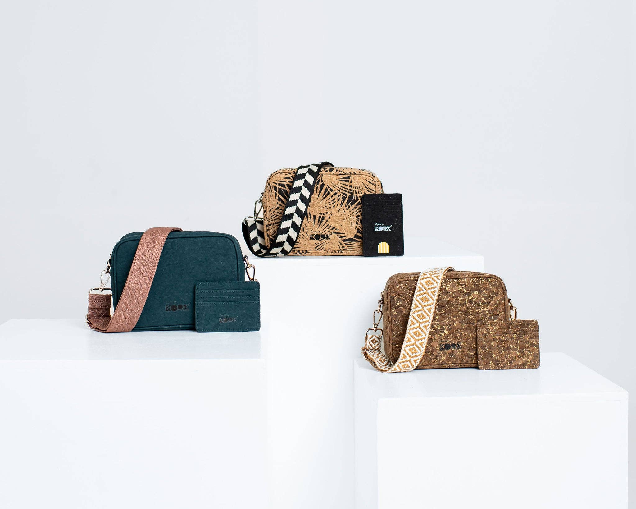 KORK & Inspired by KORK - Wholesale Crossbody Bag - Women's - Anastasia Cork Small Crossbody- Dark Teal6