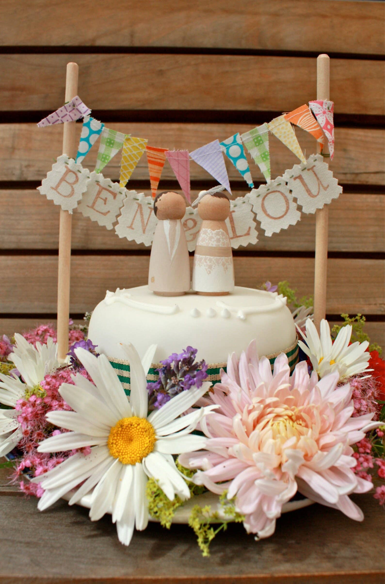 edeenut - Wholesale Bunting/Garland - Spool Bunting SOFT RAINBOW, party cake banner, Gift Wrap2