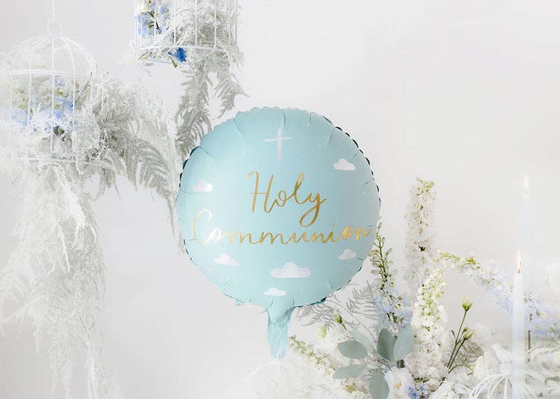 THE BALLOON HUB - Wholesale Balloon - Holy Communion Round Foil Balloon 18 in. - PartyDeco USA1