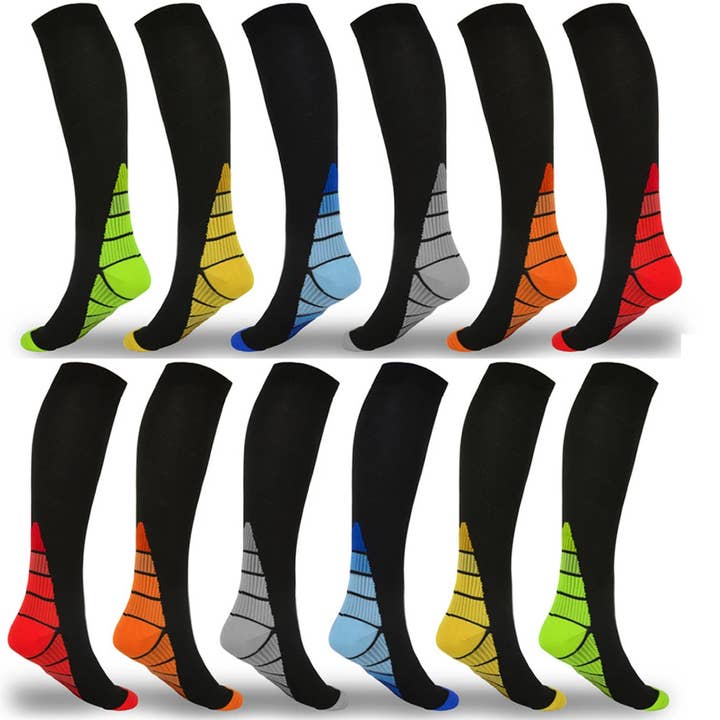 Cloud Cushion Slides - Wholesale Socks - Unisex - Compression Socks for Men & Women (6 Pack)