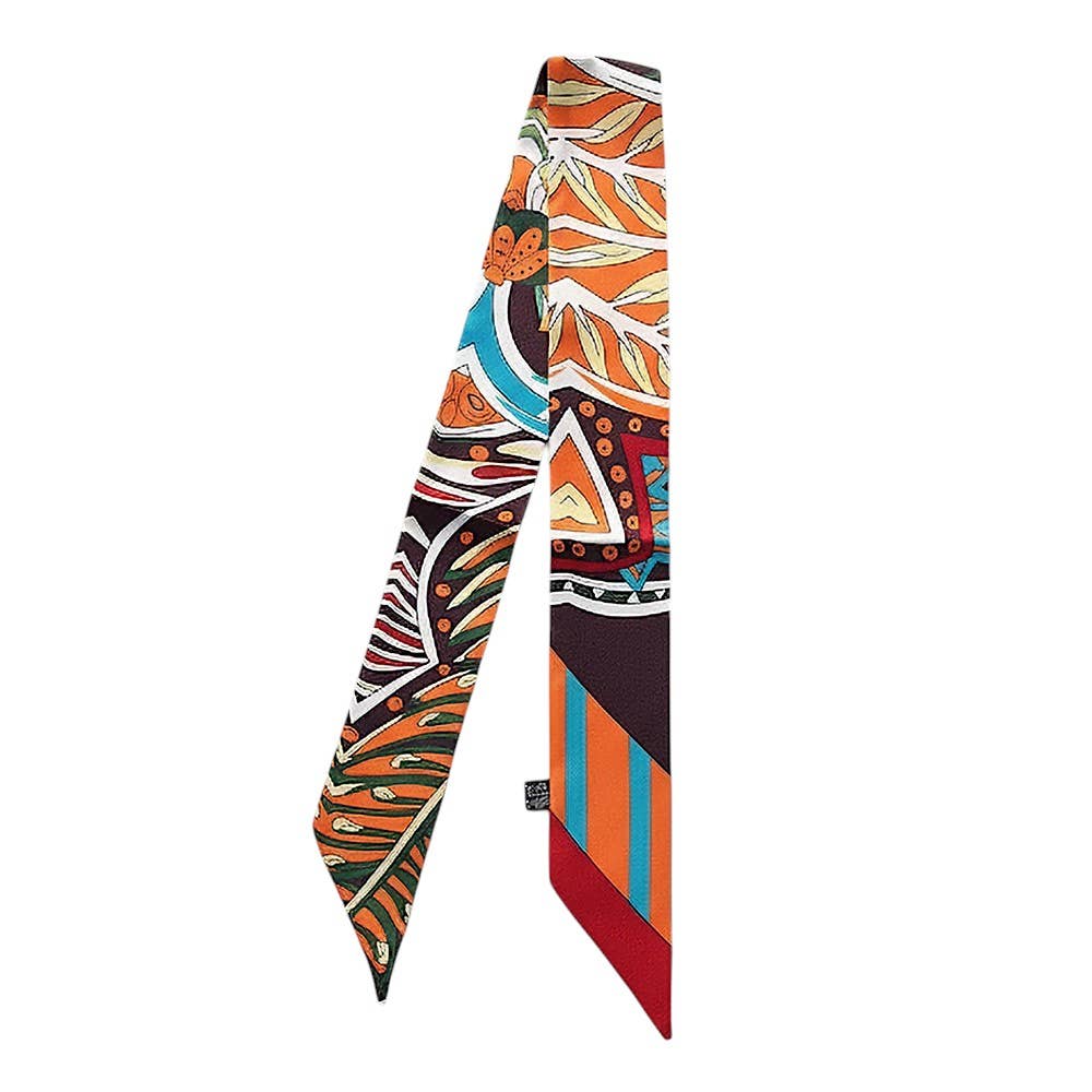 Sensibling Corp. - Wholesale Scarf - Women's - Abstract Pattern Printed Twilly Skinny Scarf7