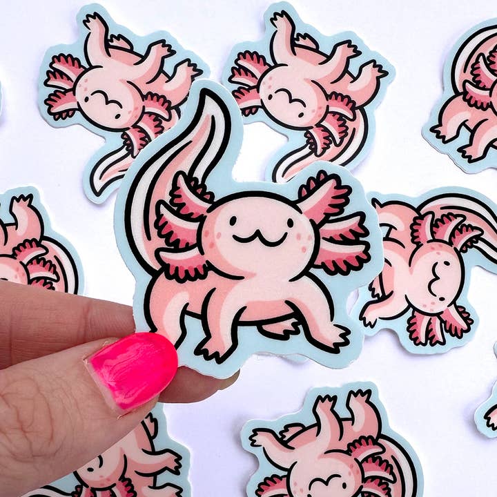 Axolotl Mini Sticker for wholesale by Shop Emily M