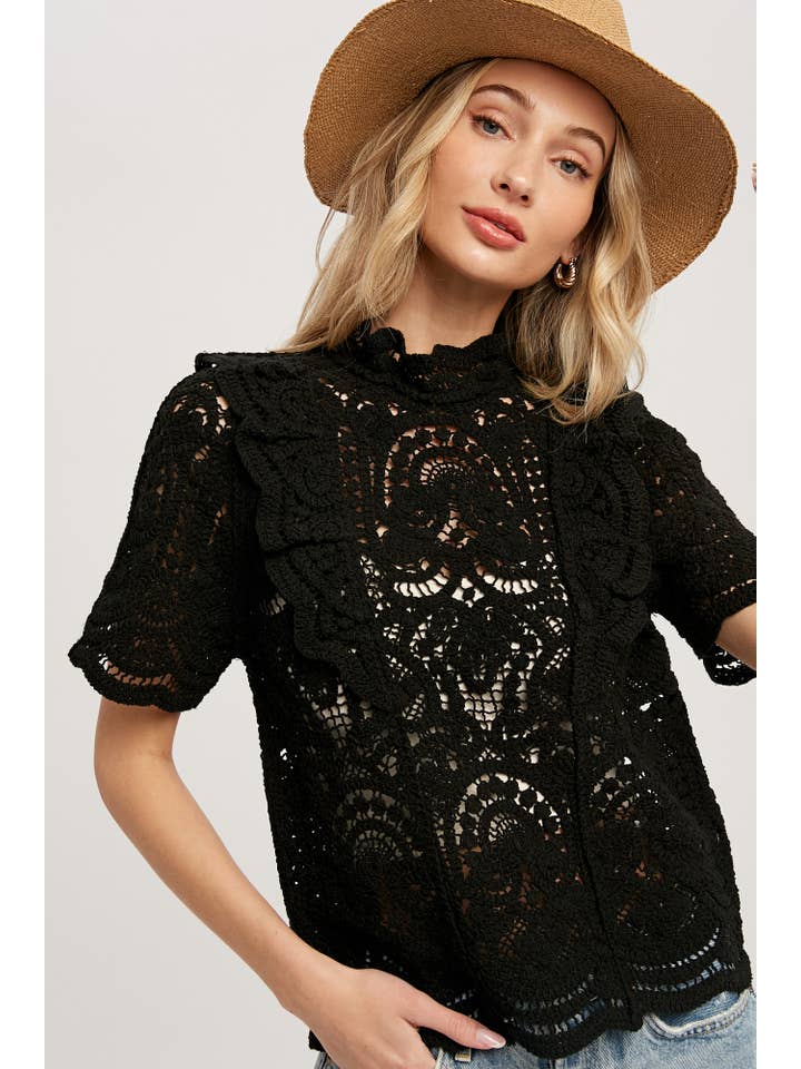 Bluivy - Wholesale Blouse - Women's - HIGH COLLAR CROCHET TOP21