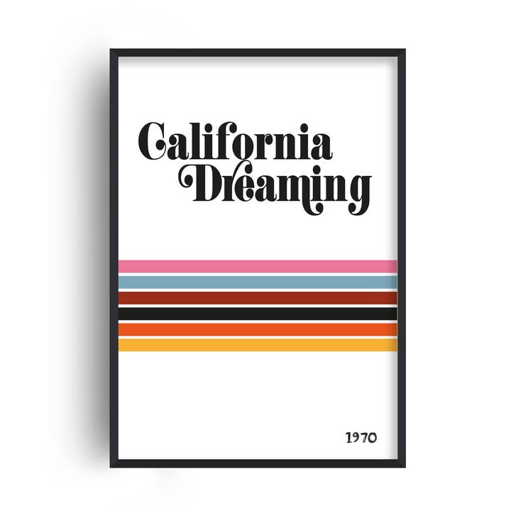 Stampa artistica in stile retrò, motivo: California Dreaming per la vendita all'ingrosso da parte di Fanclub