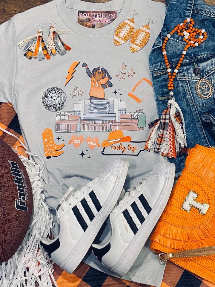 Nous allons vous bousculer - T-shirt Tenn Tailgating pour la vente par Southern Fashion
