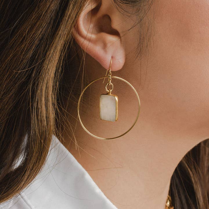 Luna Norte – Engroshandel Hængeøreringe og creoløreringe – Stoney Hoops - Moonstone1