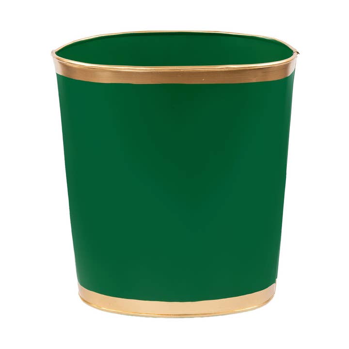 Mattie Oval Wastebasket - Emerald Green for wholesale by Jaye's Studio