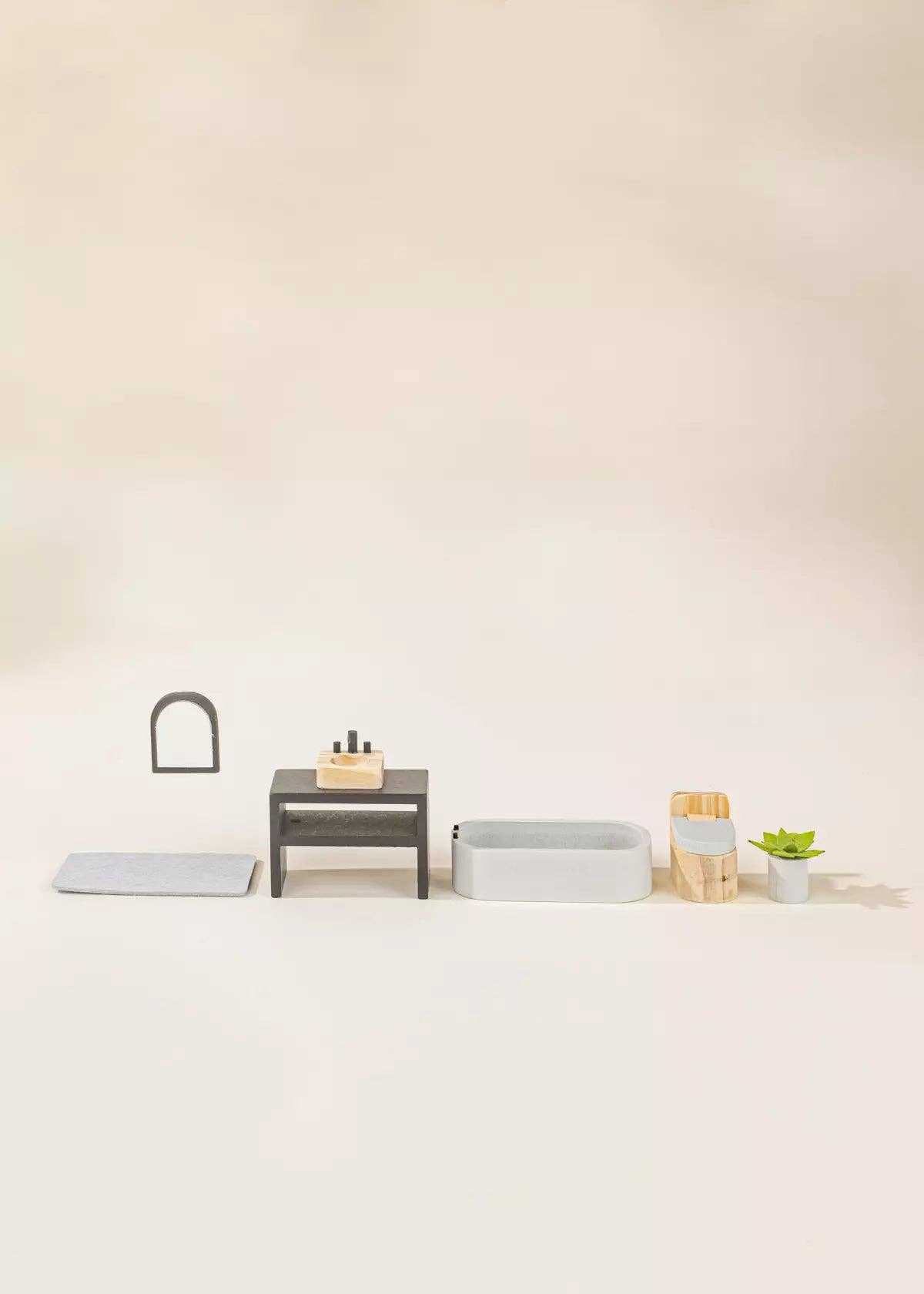 Coco Village - Wholesale Doll Accessory Kit - Kids - Wooden Doll House Bathroom Furniture (6pcs)2