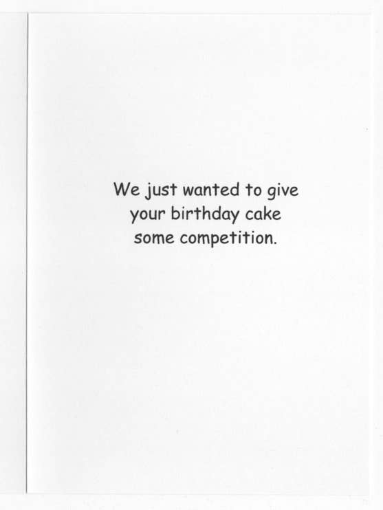 Carte d'anniversaire amusante Bon Fire to compétition avec gâteau LOL pour la vente par GrammaBurp Humorous Greeting Cards