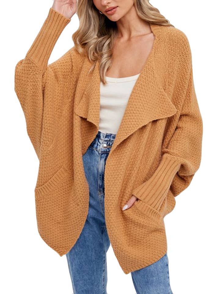 Vanilla Monkey - Wholesale Cardigan - Women's - Waffle Cocoon Sweater Cardigan