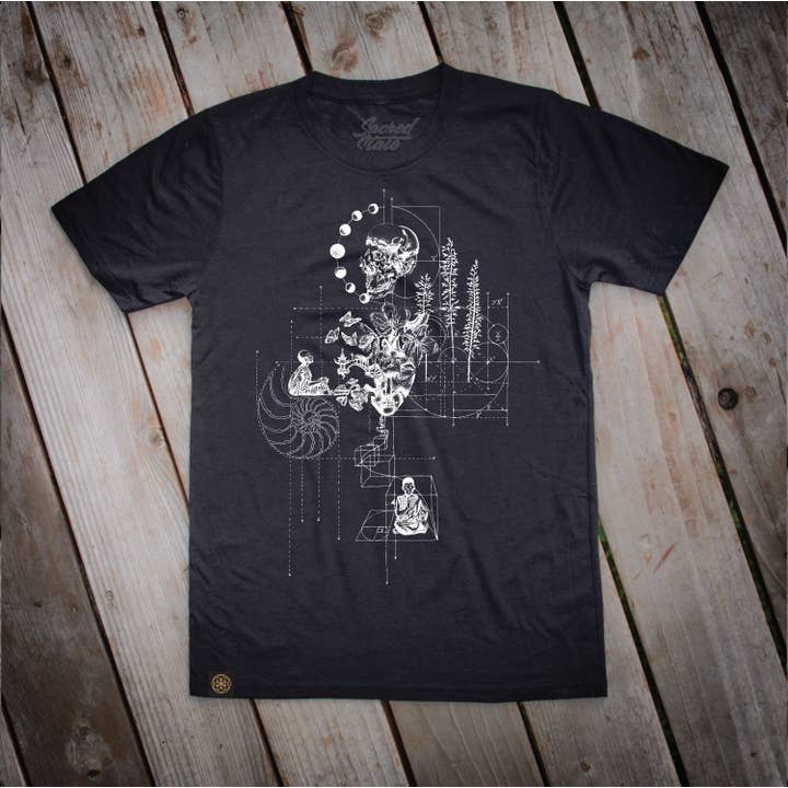Sacred State Design – wholesale T-shirts med screentryck – Herr – USA-tillverkad hamp-T-shirt med helig geometri och Buddha-design