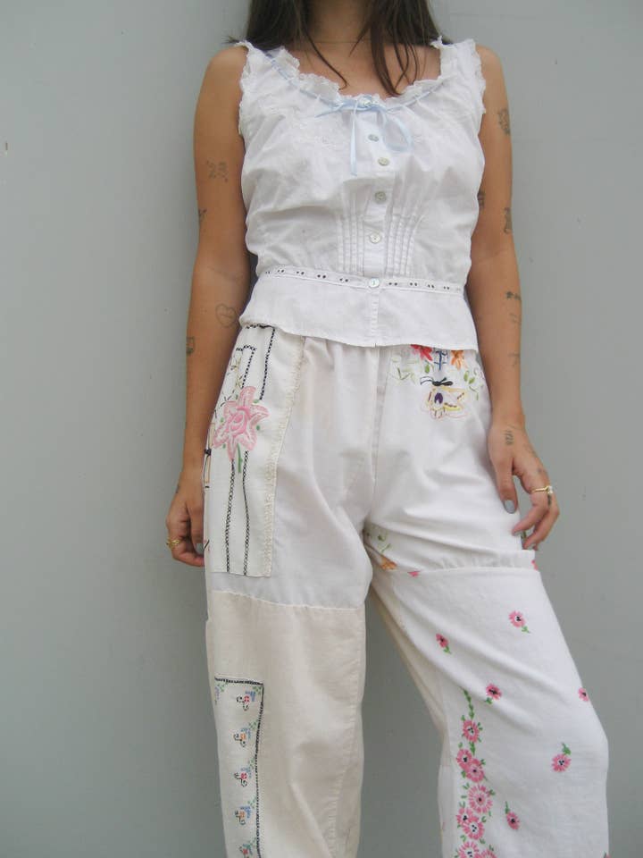 American Recycled Clothing - Wholesale Pants - Women's - Embroidered Pieced Pant Bundle