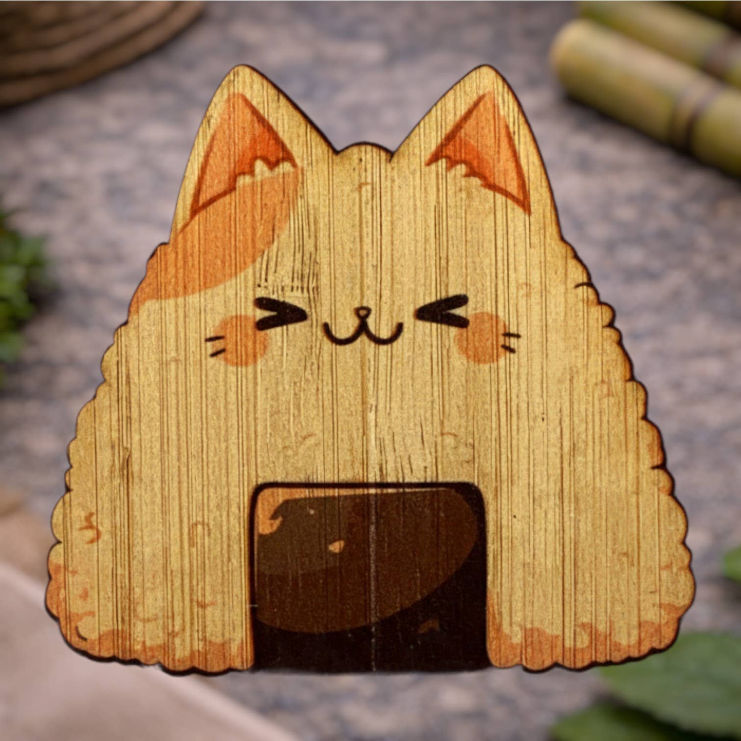 Bamboo Wood Stickers - Wholesale Sticker - Cat Musubi0