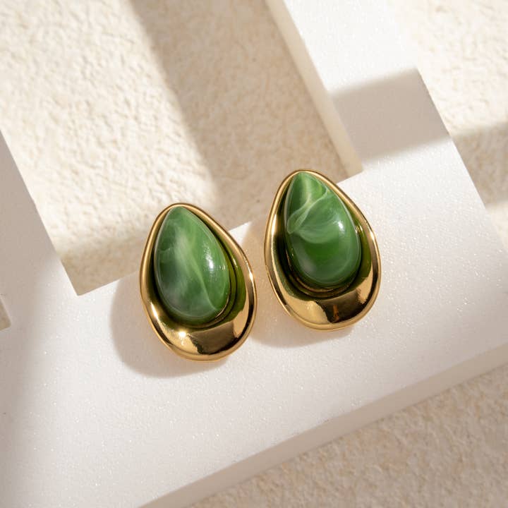 COSMOS - Wholesale Dangle Earrings - Chic amber gold drop earrings elegant resin3