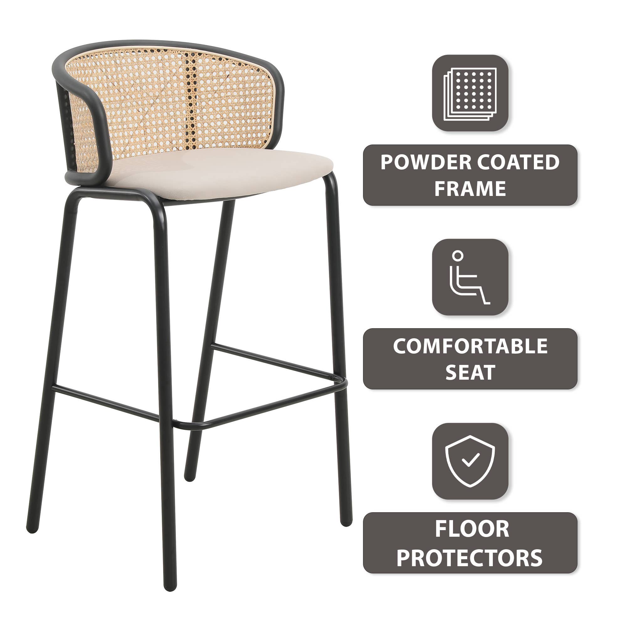 LeisureMod - Wholesale Stool - Ervilla Modern Fabric Upholstered Low Back Bar Stool10
