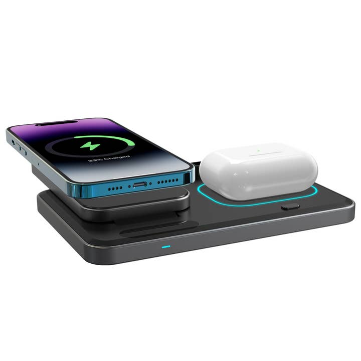 LAX Gadgets - Wholesale Charger - Flat Folding 3-in-1 Fast Wireless Charger -Retail Packaging12