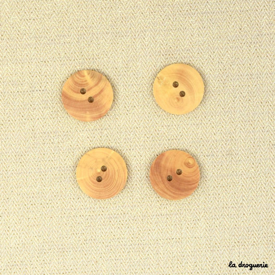 LA DROGUERIE - Wholesale Sewing Button/Snap - "Boxwood button 2 holes" 15 mm1