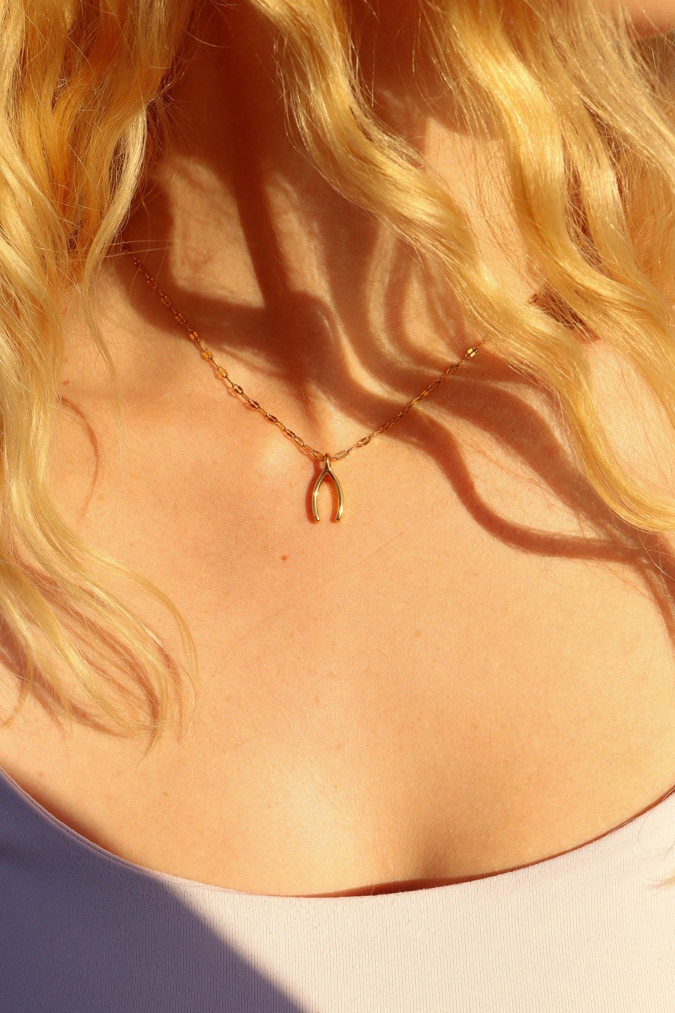 WJW – wholesale Individual charm/pendant – 18K Gold PVD Stainless Steel Wishbone Charm6