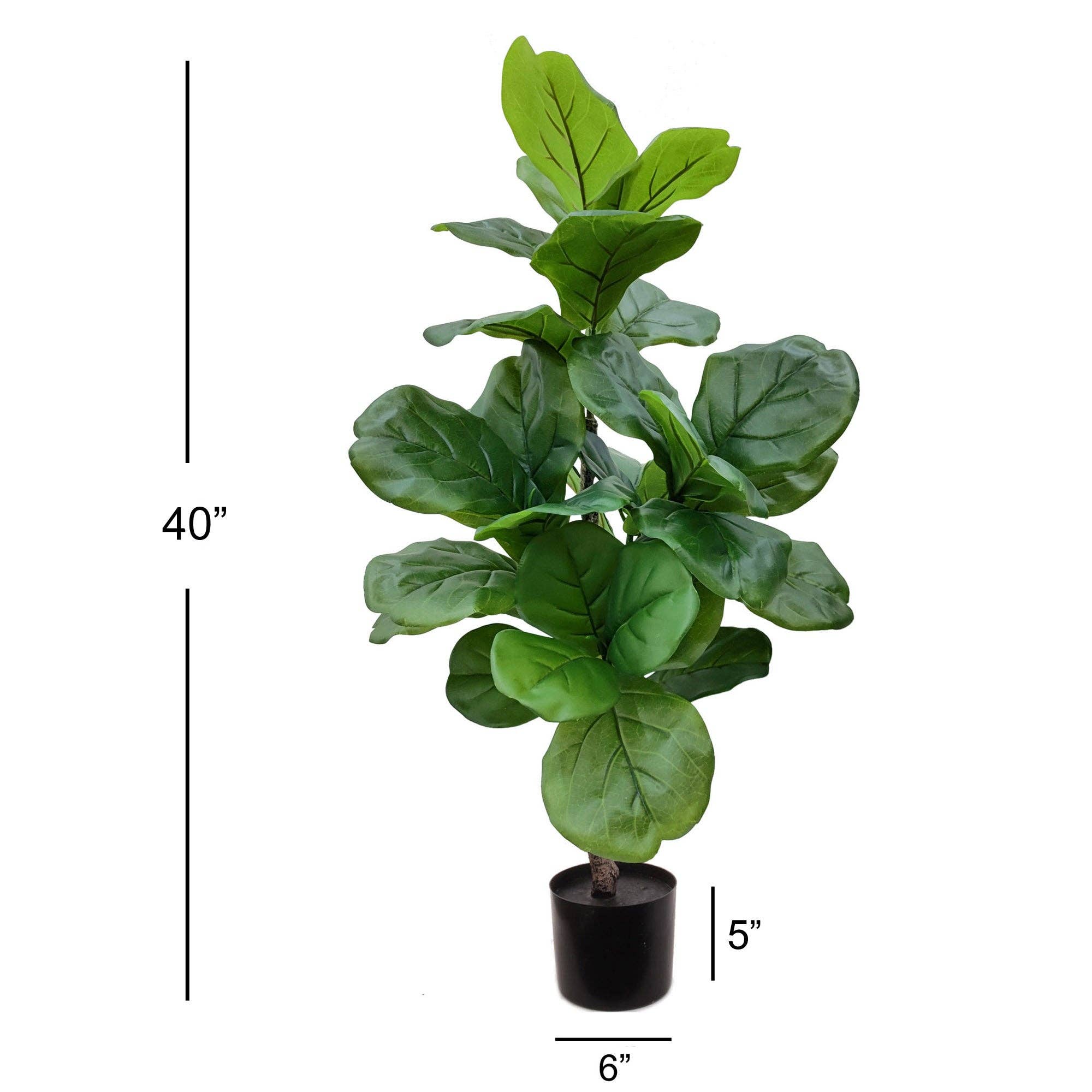 Larksilk - Wholesale Artificial plant - Silk Fiddle Leaf Ficus Tree 30 Leaves House Plant In Black P1