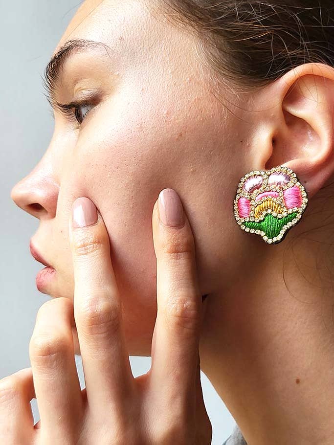 Nancy S clip earrings for wholesale by Céleste Mogador