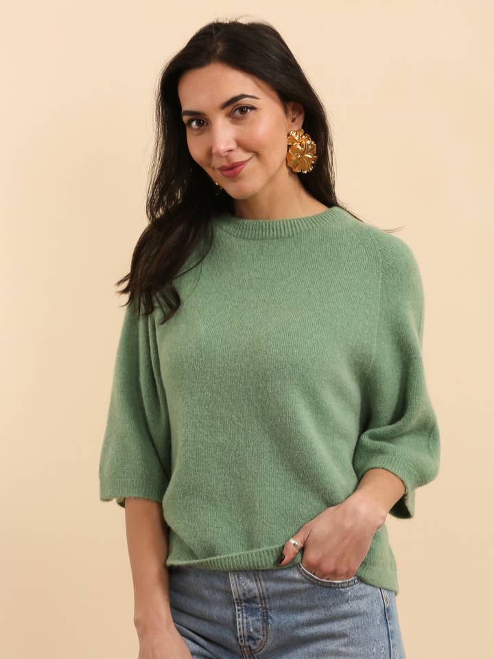 3/4 SLEEVE RAGLAN ALPACA SWEATER for wholesale by NAÏS PARIS