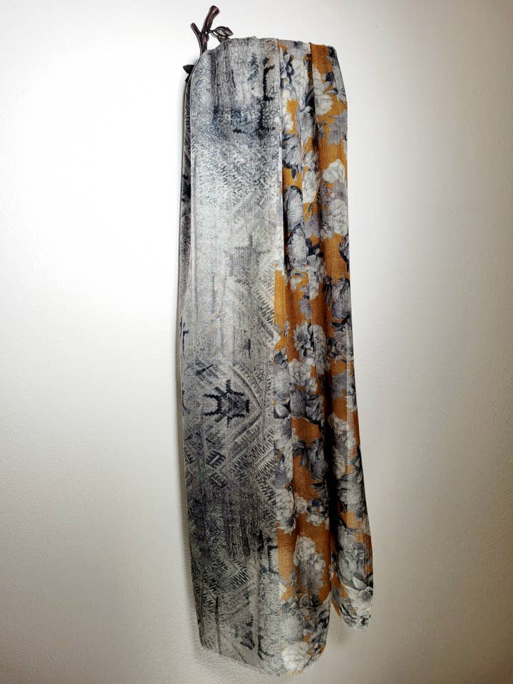 Flower Power Wool Blend Scarf for wholesale by LILA seattle