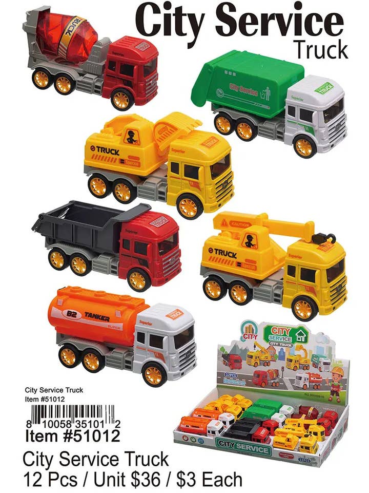 City Service Truck . for wholesale by Puka Creations