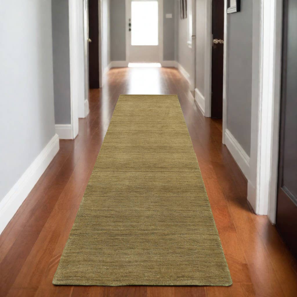 HomeRoots - Wholesale Area Rug - 8' Gold Wool Hand Tufted Runner Rug1