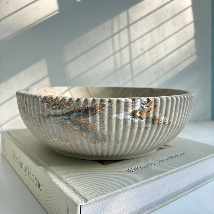 Fancy Concrete - Wholesale Decorative Plate/Dish/Bowl - Temis- Fluted Bowl