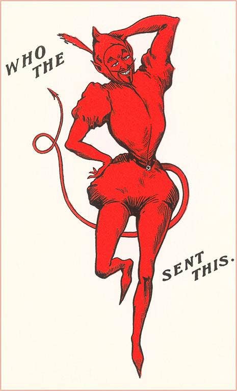 Found Image Press - Wholesale Stationery/Notecard Set - Greeting Card DM-14 Who the Devil Sent This?0